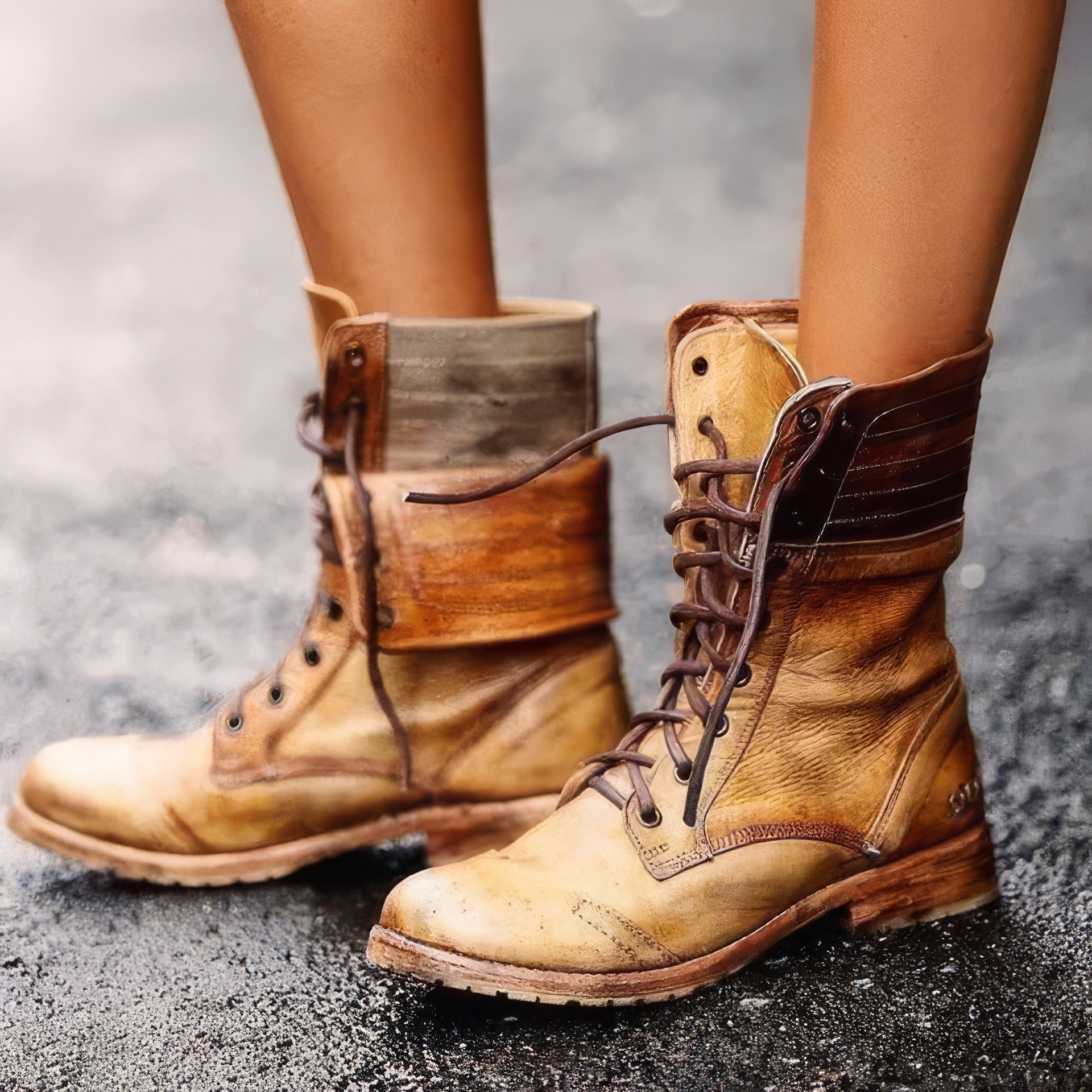 Fiona | Damen Lederstiefel im Retro-Stil