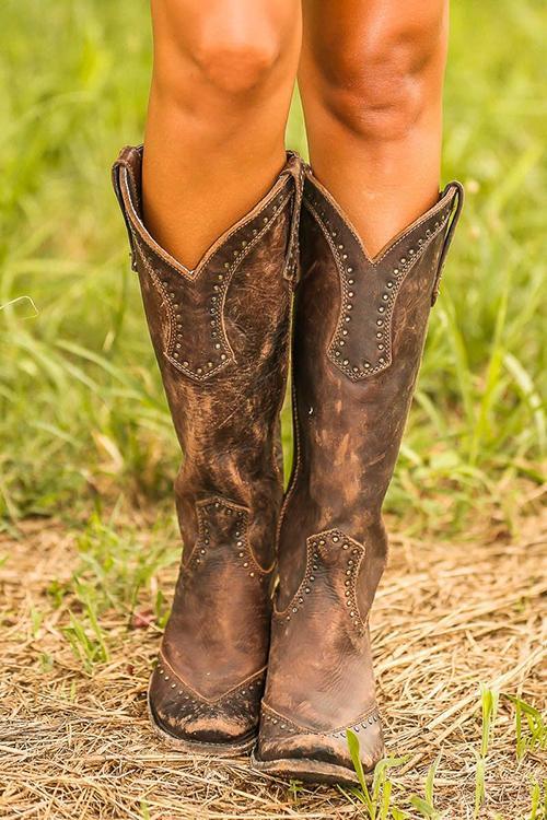 Hannah | Damen Lederstiefel im Westernstil