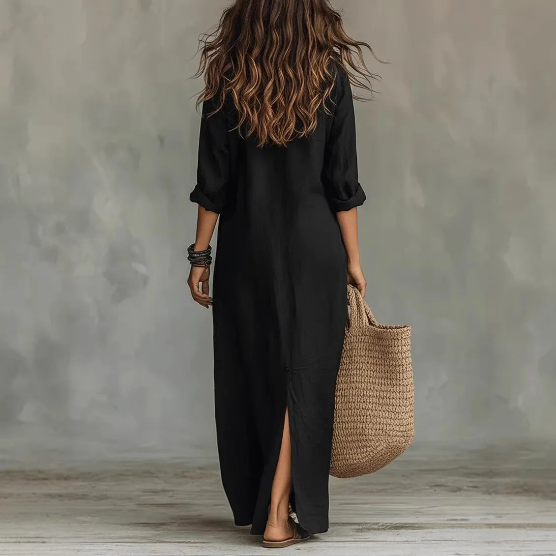 Katharina | Damen Leinen Abendkleid in Maxilänge