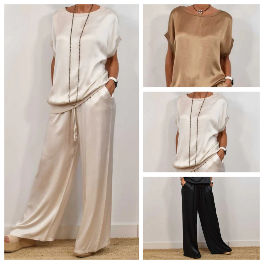 Emma | Damen Leinen Set mit Bluse und Hose