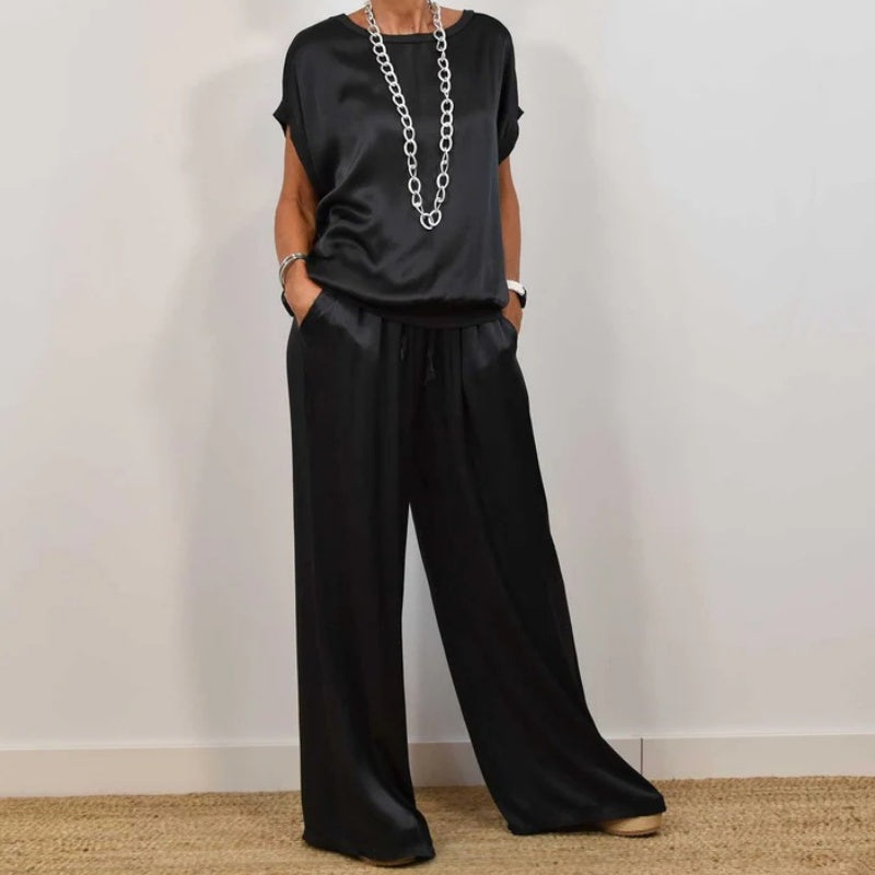 Emma | Damen Leinen Set mit Bluse und Hose
