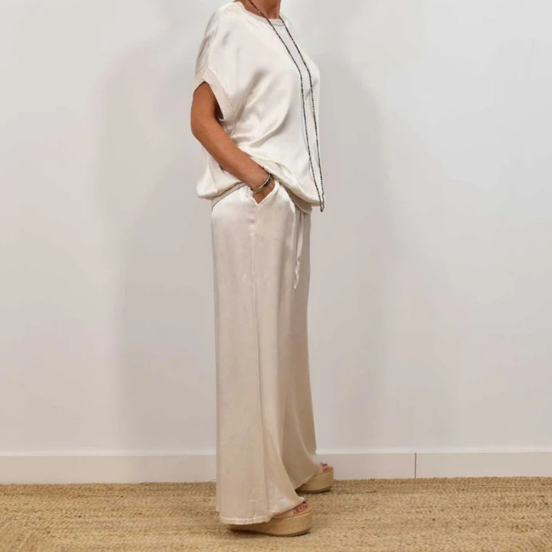 Emma | Damen Leinen Set mit Bluse und Hose