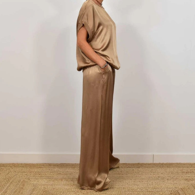 Emma | Damen Leinen Set mit Bluse und Hose