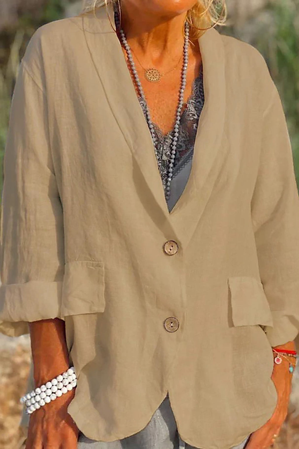 Maja | Damen Leinen Sommerjacke zum Kombinieren