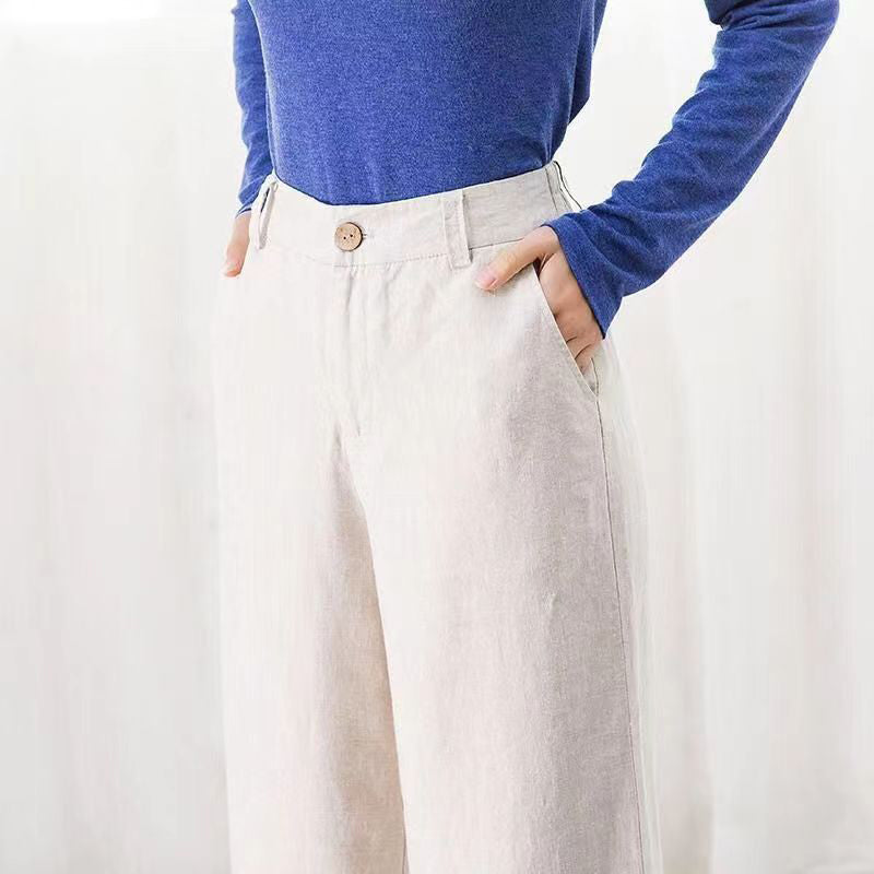 Mila | Damen Leinenhose im eleganten Weitbeinstil