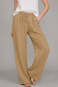 Lukas | Damen Leinenhose mit weitem Bein und Kordelzug