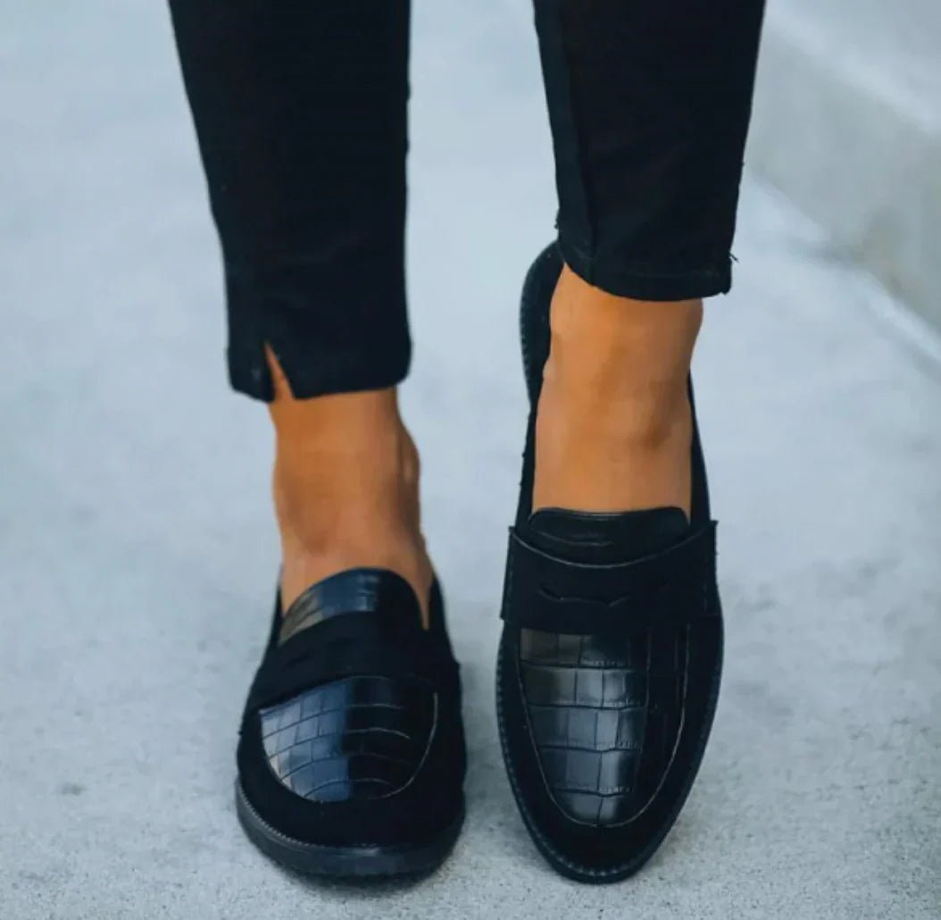 Nina | Damen Loafer Slip-On mit Krokotextur