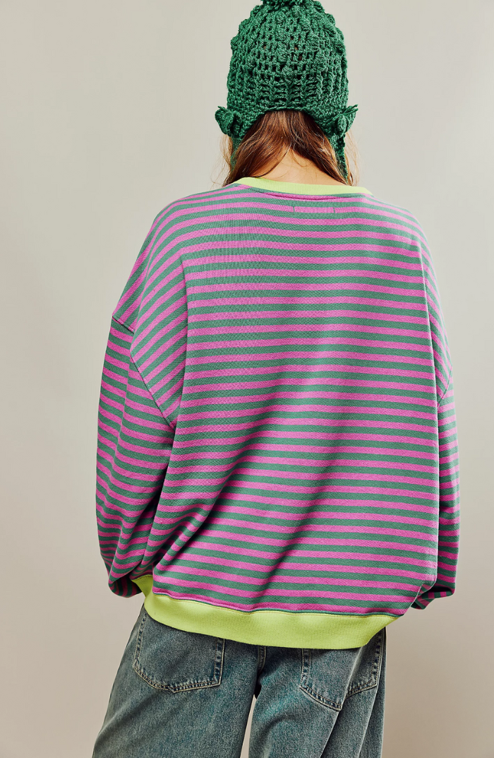 Isabella | Damen Lockerer Streifenpullover für den Frühling