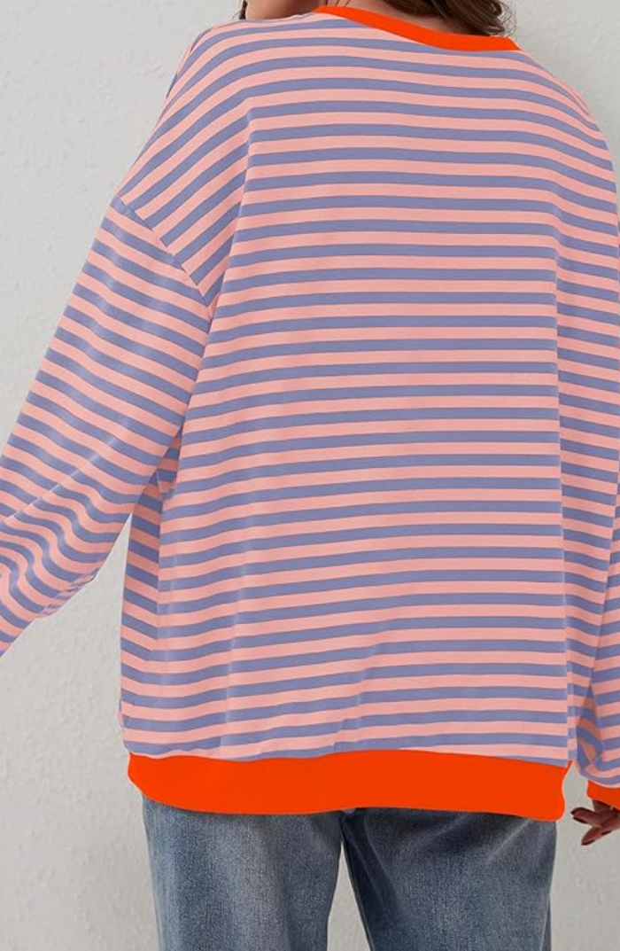 Isabella | Damen Lockerer Streifenpullover für den Frühling