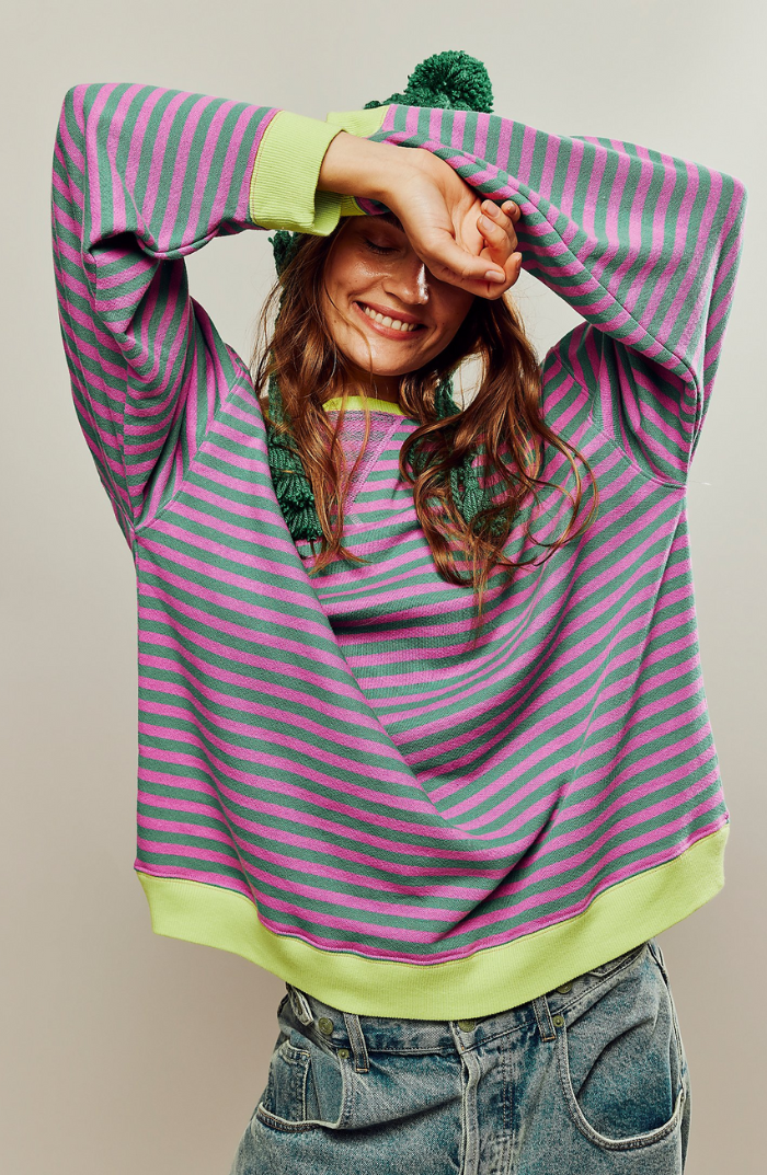 Isabella | Damen Lockerer Streifenpullover für den Frühling
