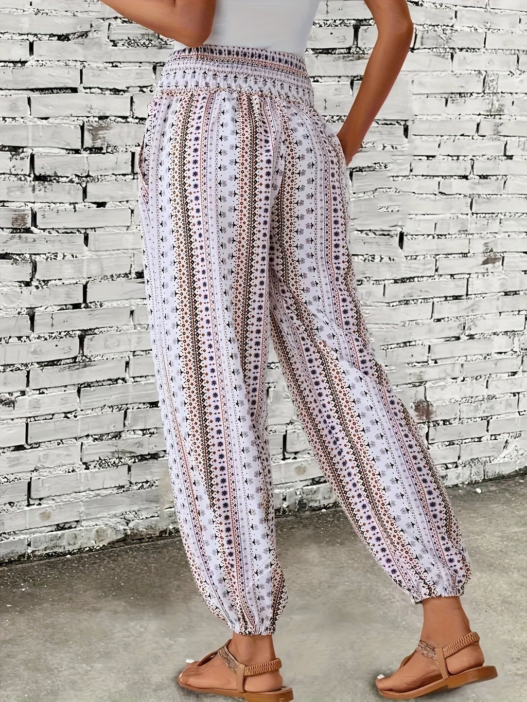Melina | Damen Luftige Gemusterte Boho-Hosen