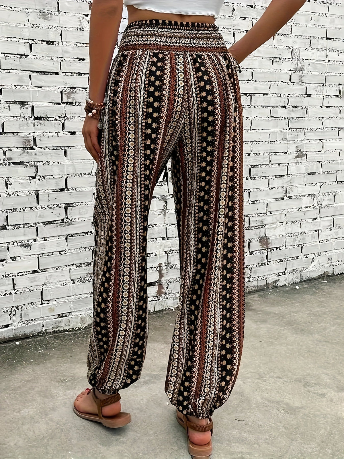 Melina | Damen Luftige Gemusterte Boho-Hosen