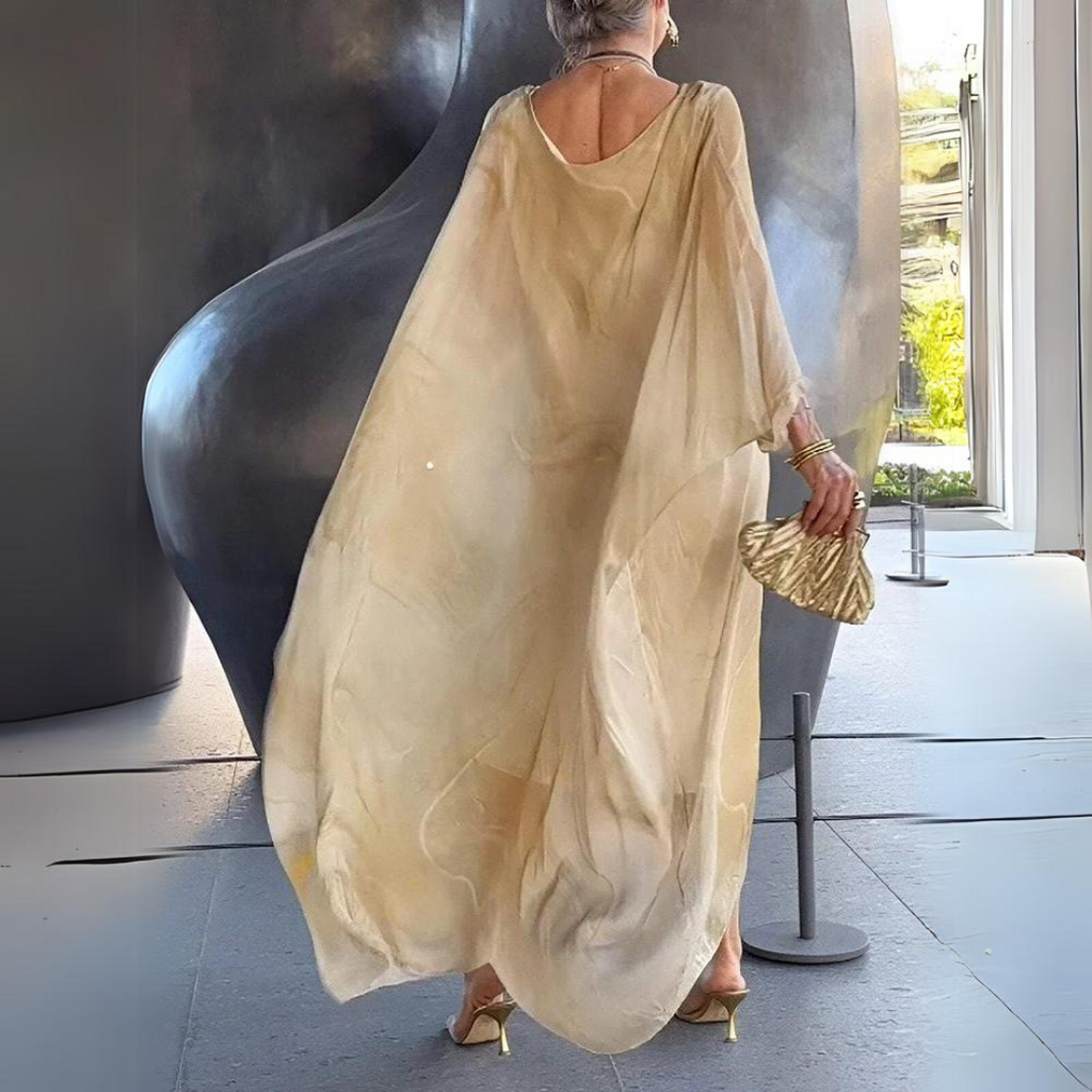 Ella | Damen luftiges Herbst-Maxikleid