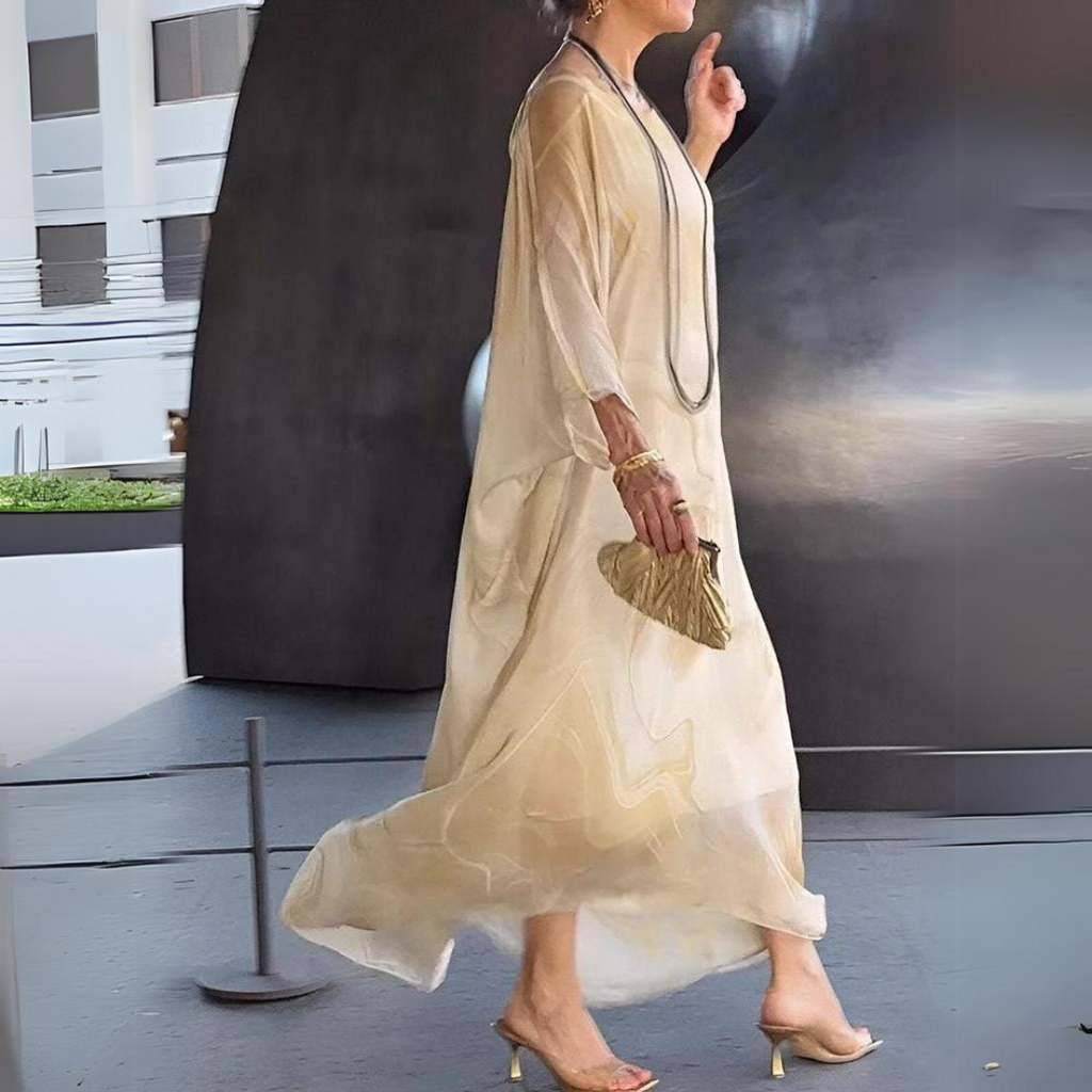 Ella | Damen luftiges Herbst-Maxikleid