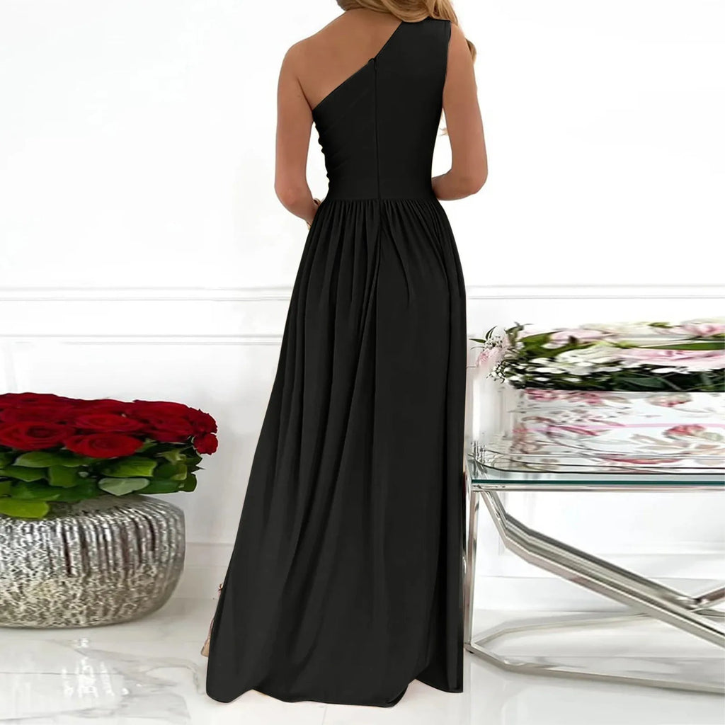 Matilda | Damen Maxikleid mit asymmetrischem Ausschnitt für Hochzeitsgäste