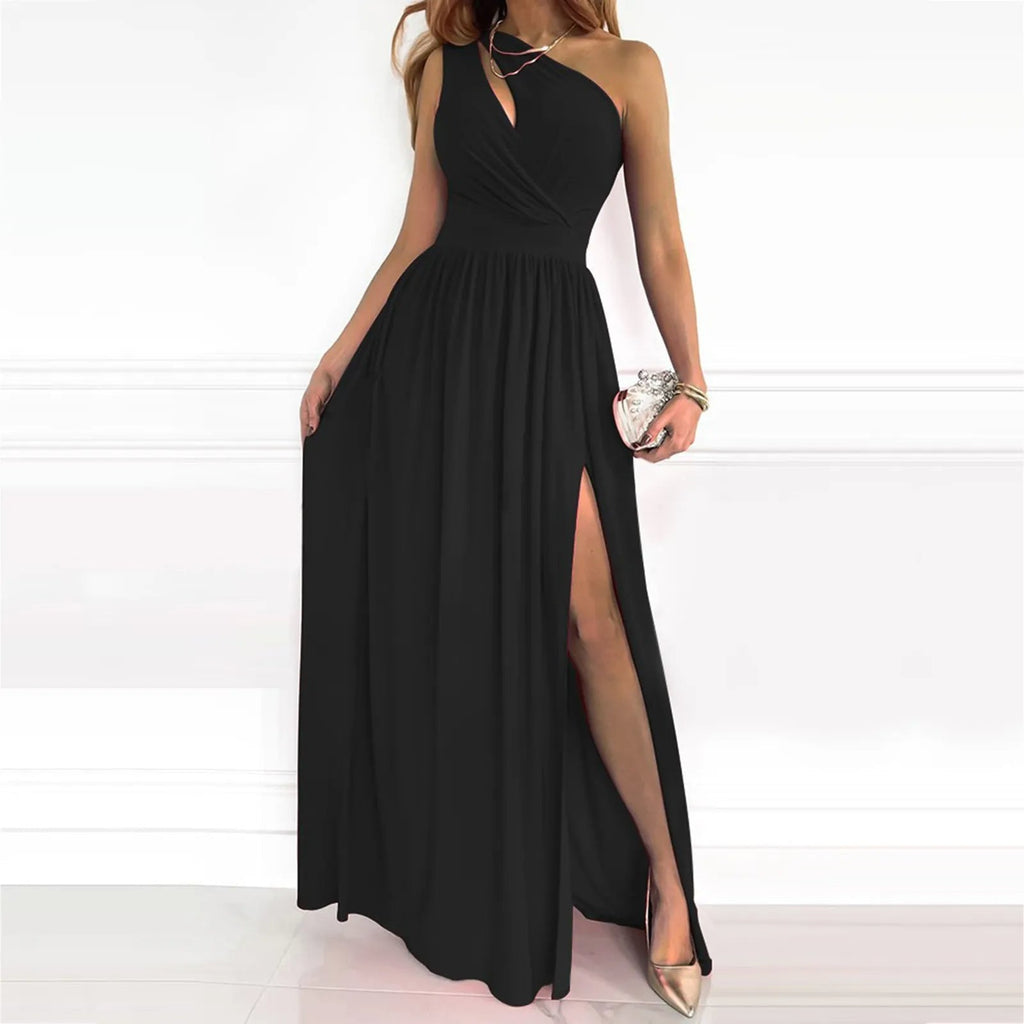 Matilda | Damen Maxikleid mit asymmetrischem Ausschnitt für Hochzeitsgäste
