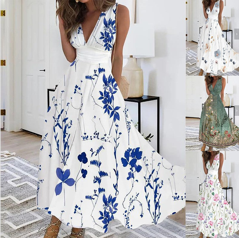 Elisa | Damen Maxikleid mit Blumendruck für Hochzeitsgäste