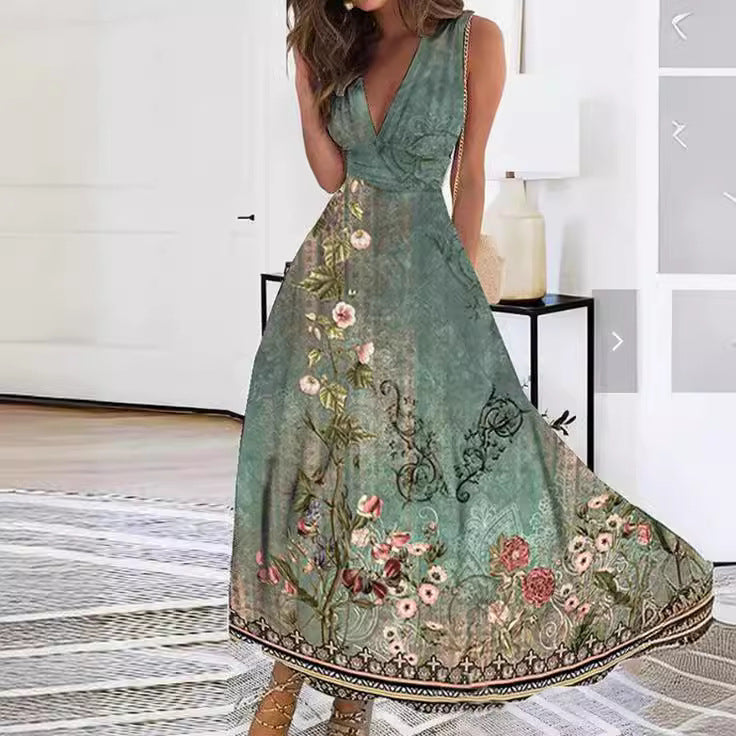 Elisa | Damen Maxikleid mit Blumendruck für Hochzeitsgäste