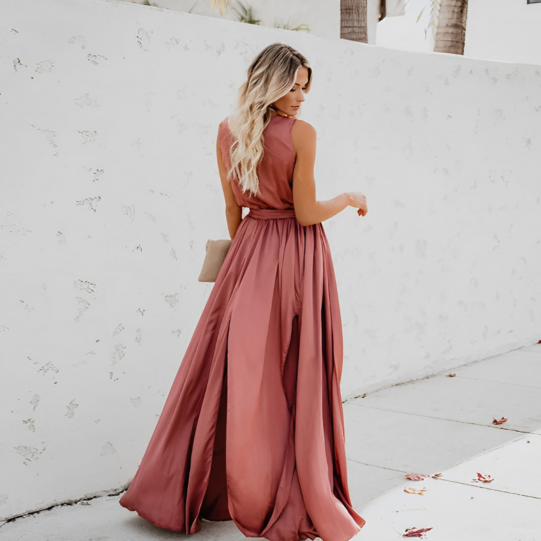 Sophia | Damen Maxikleid mit V-Ausschnitt für Hochzeitsgäste