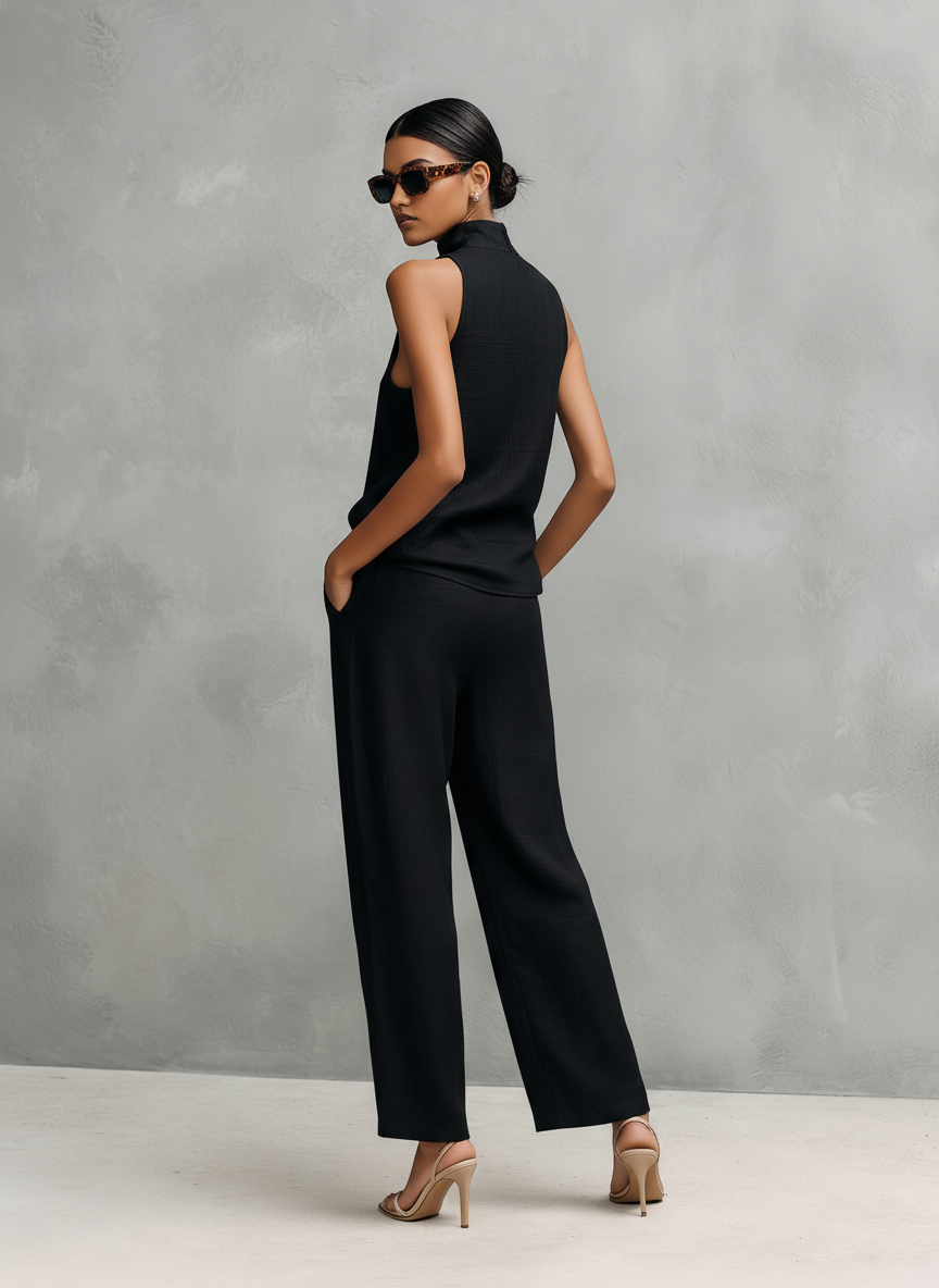 Elisa | Damen minimalistisches ärmelloses Set