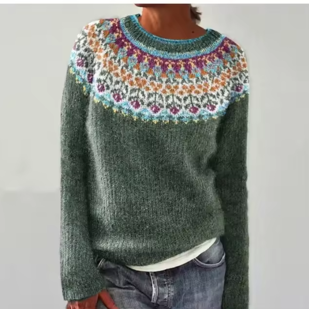 Nina | Damen Norweger Pullover im Retro-Stil