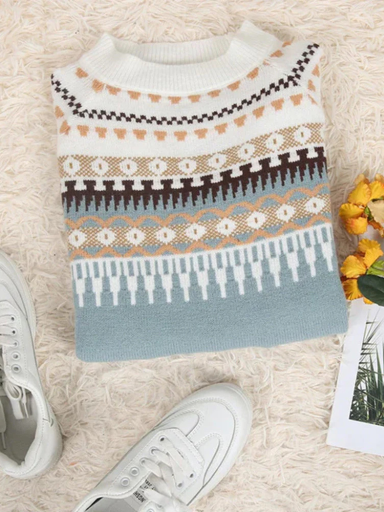 Marlene | Damen Norweger Pullover mit Nordic-Muster