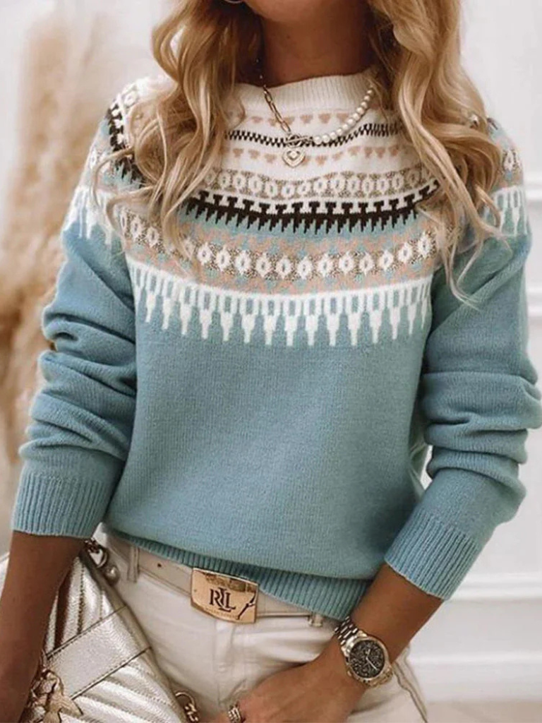 Marlene | Damen Norweger Pullover mit Nordic-Muster