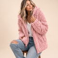 Emilia | Damen Oversized Kuschelige Kapuzenjacke für Herbst