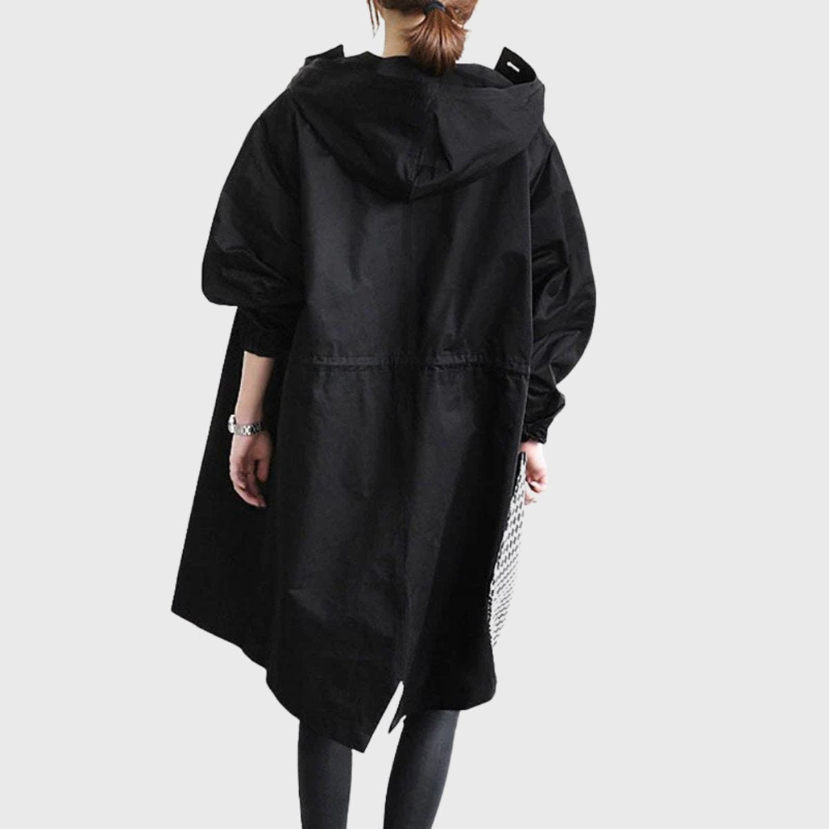 Nora | Damen Oversized Midi Trenchcoat mit Kapuze