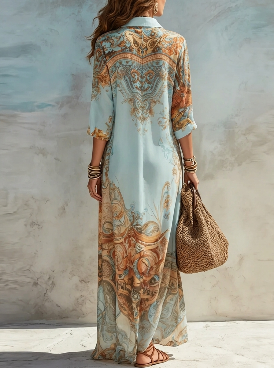 Hannah | Damen Paisley Maxikleid für festliche Anlässe