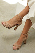 Pauline | Damen Peeptoe Patchwork Absatzschuhe für Sommer
