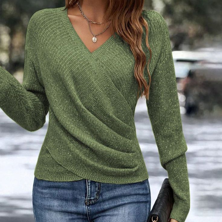 Lara | Damen Pullover mit V-Ausschnitt für Herbst