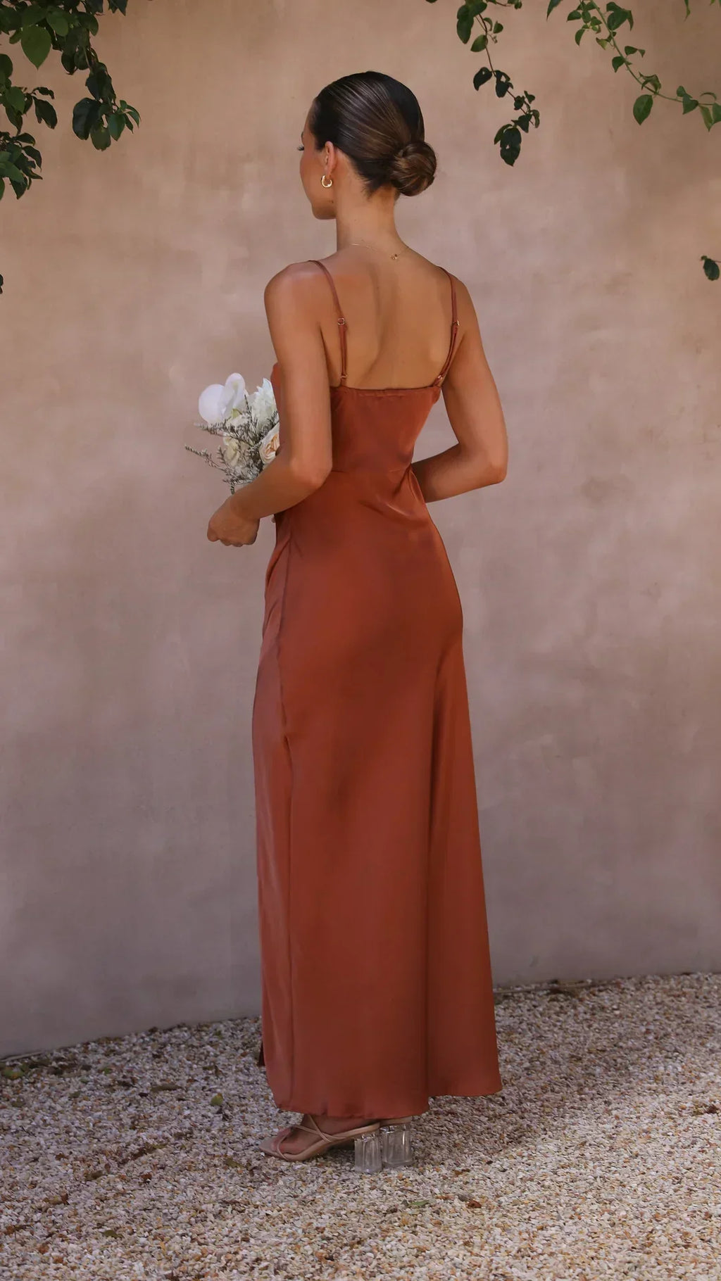 Marlene | Damen Satin Maxikleid für elegante Abende
