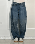 Klara | Damen Schlag-Jeans mit glänzendem Finish