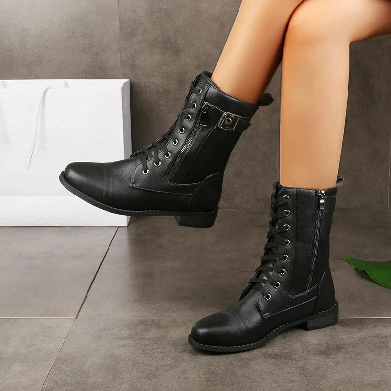 Melina | Damen Schnürstiefel mit Reißverschluss für den Alltag