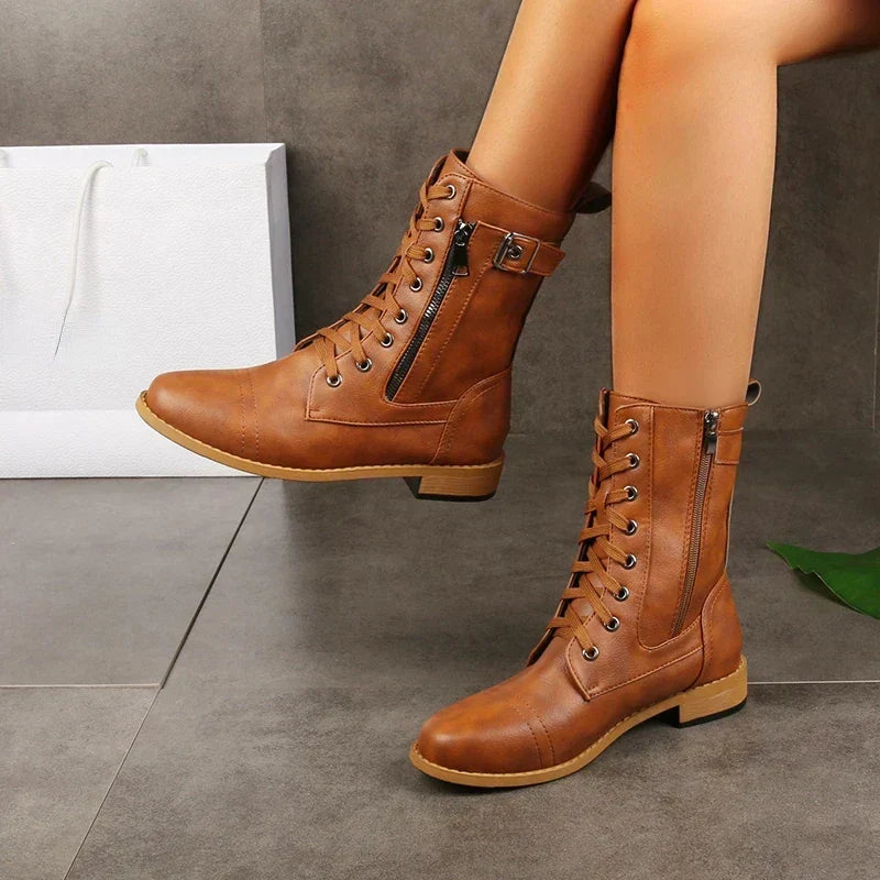 Melina | Damen Schnürstiefel mit Reißverschluss für den Alltag