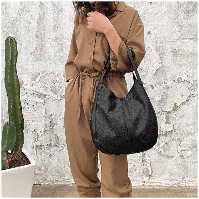 Charlotte | Damen Schultertasche aus weichem Leder für den Alltag