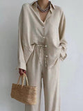 Hannah | Damen Sommer Bluse-Hosen Set aus Baumwolle