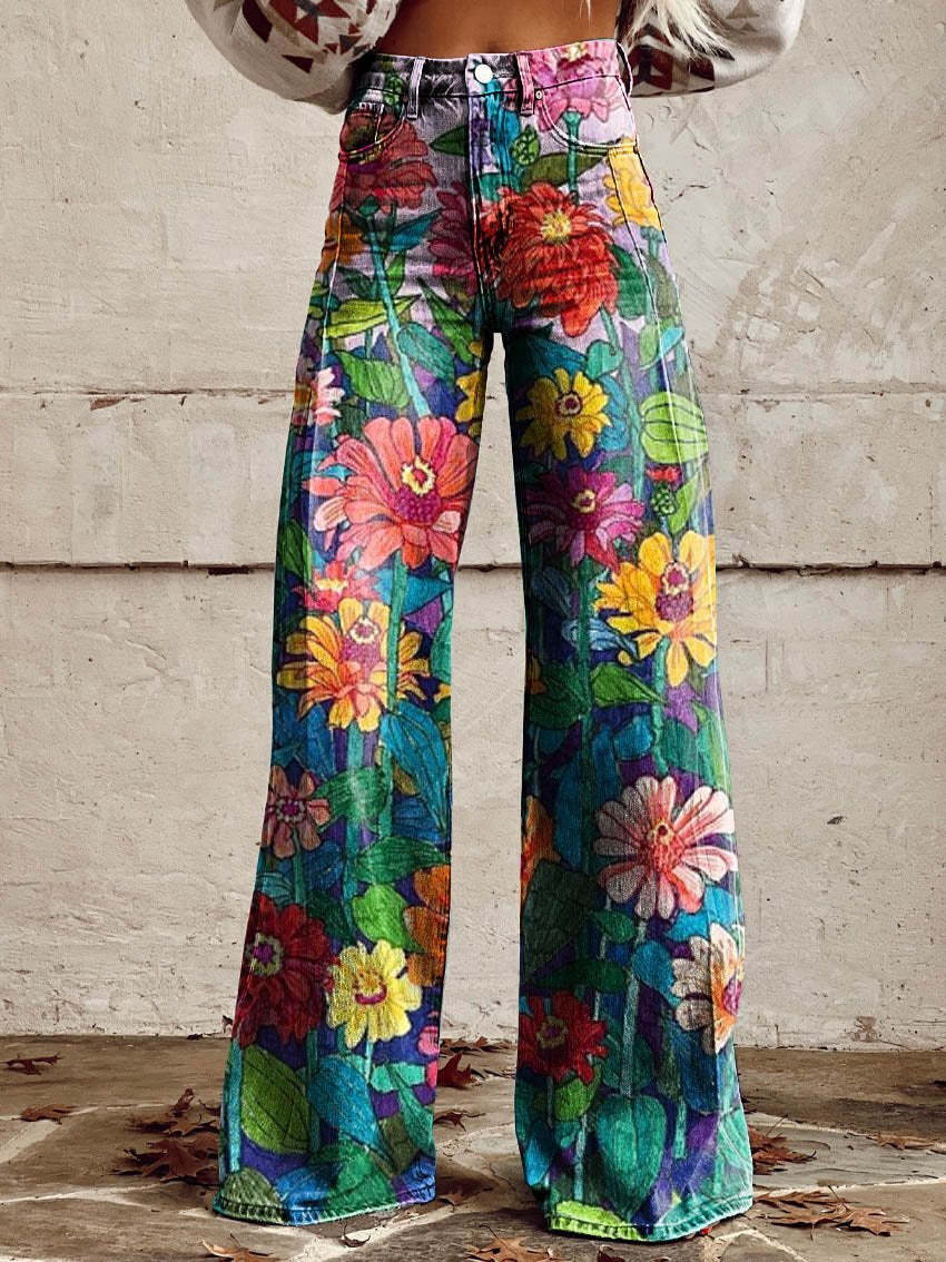 Luisa | Damen Sommerhose mit Blumenmuster