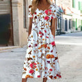 Marie | Damen Sommerkleid in Midi-Länge mit Blumenmuster