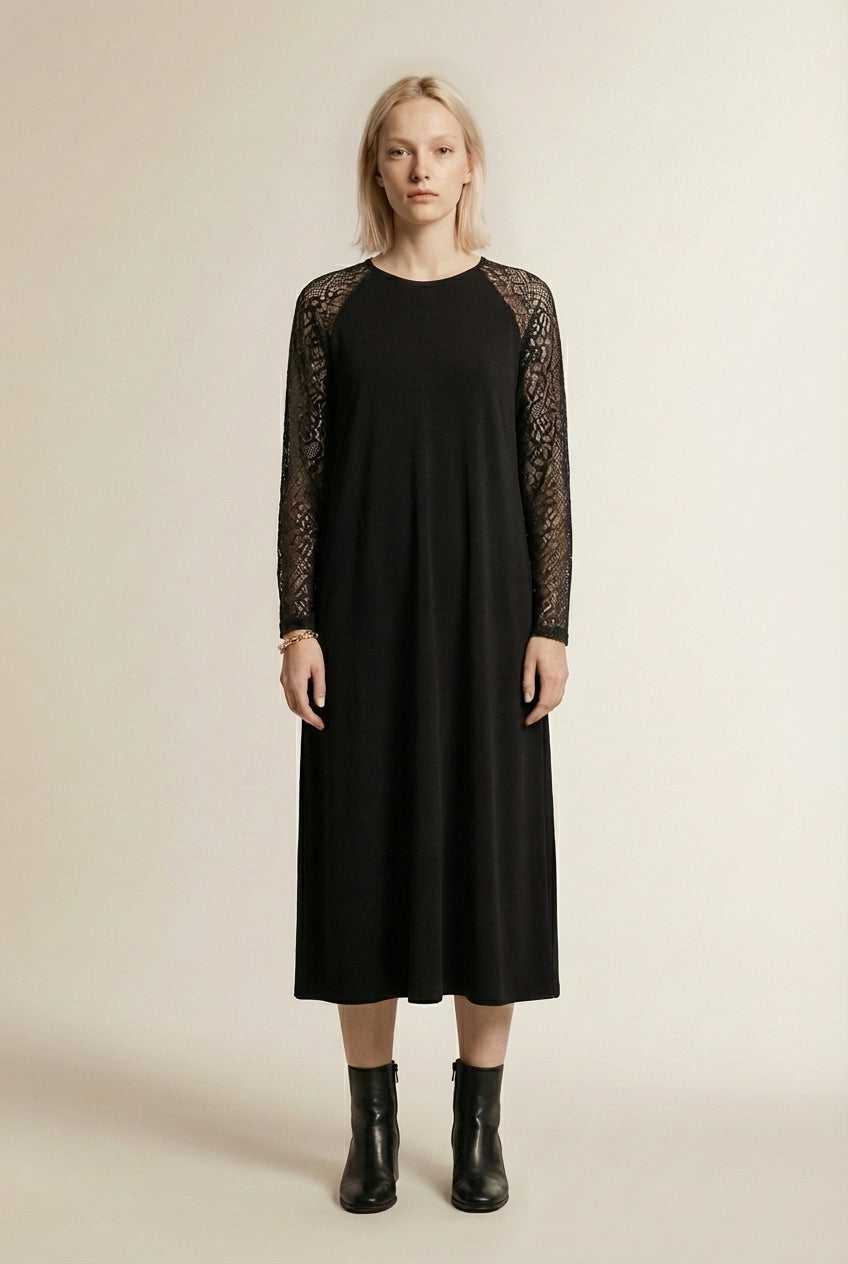 Lara | Damen Spitzen-Midi-Kleid für Hochzeitsgäste im Herbst