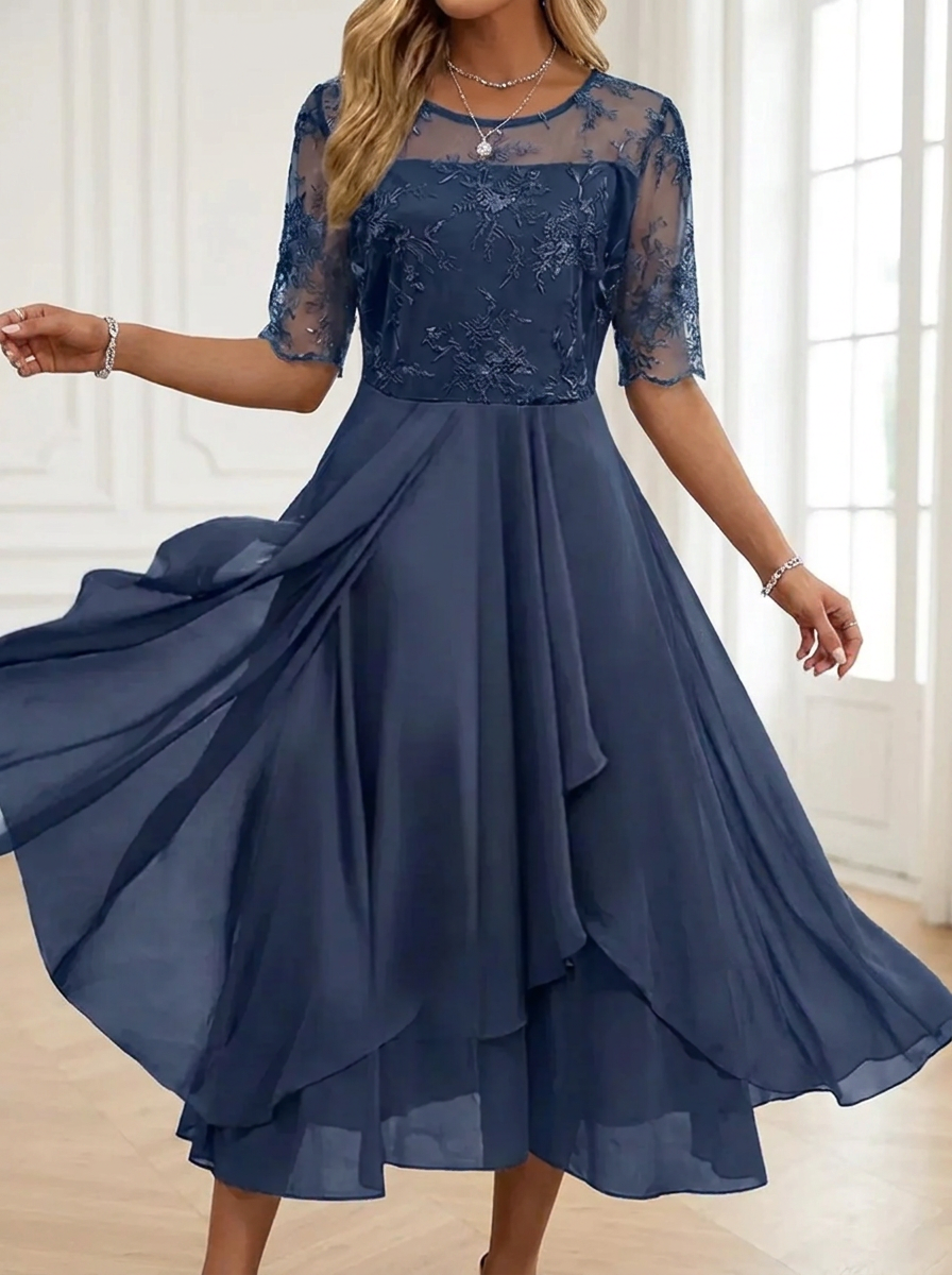 Nele | Damen Spitzenkleid für Hochzeitsgäste im Herbst