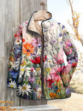 Anna | Damen Steppjacke Vintage Blumenmuster für Herbst