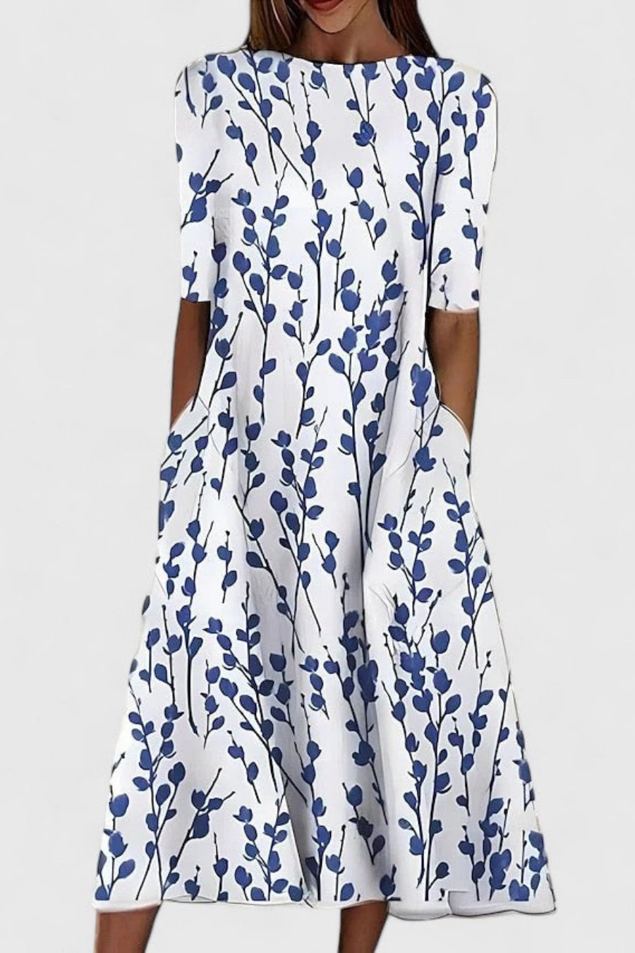 Greta | Damen Strandkleid in Midi-Länge aus Baumwolle