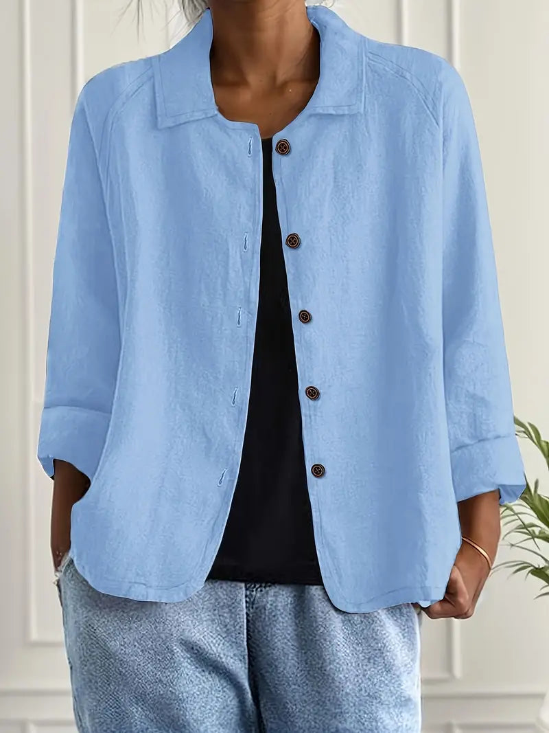 Nora | Damen Strickjacke aus Baumwoll-Leinen im klassischen Stil