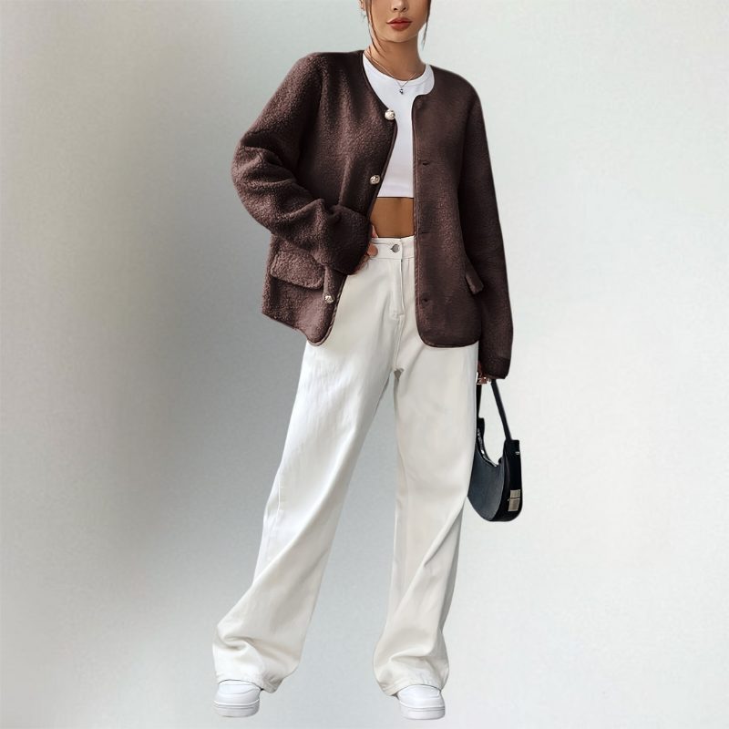 Matilda | Damen Strickjacke im Oversized-Schnitt mit Knöpfen