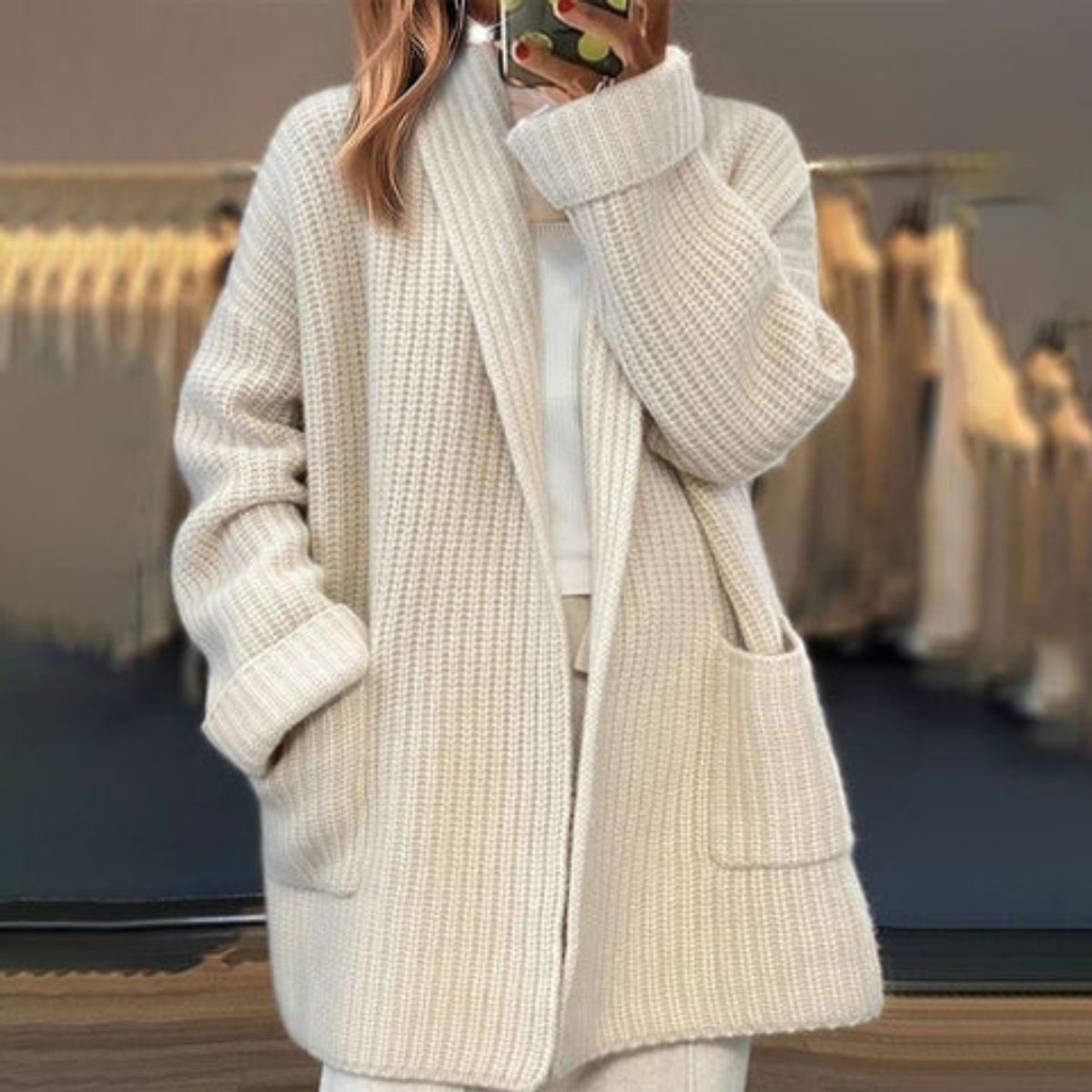 Mila | Damen Strickjacke im Oversized-Stil für Herbst