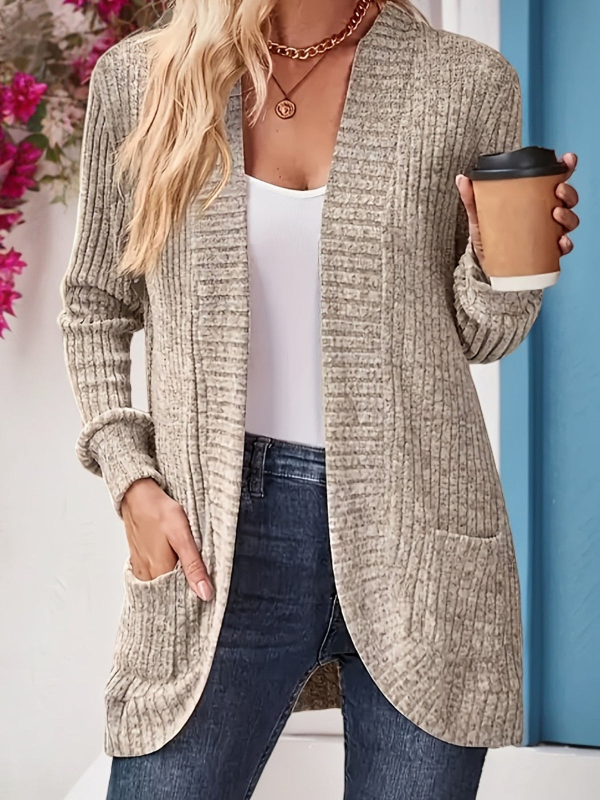 Fiona | Damen Strickjacke in lockerer Passform zum Layern