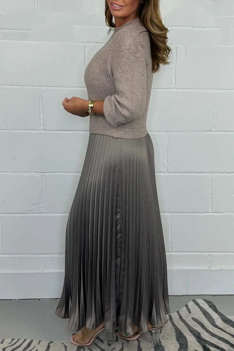 Laura | Damen Strickkleid Midi für Festliche Anlässe