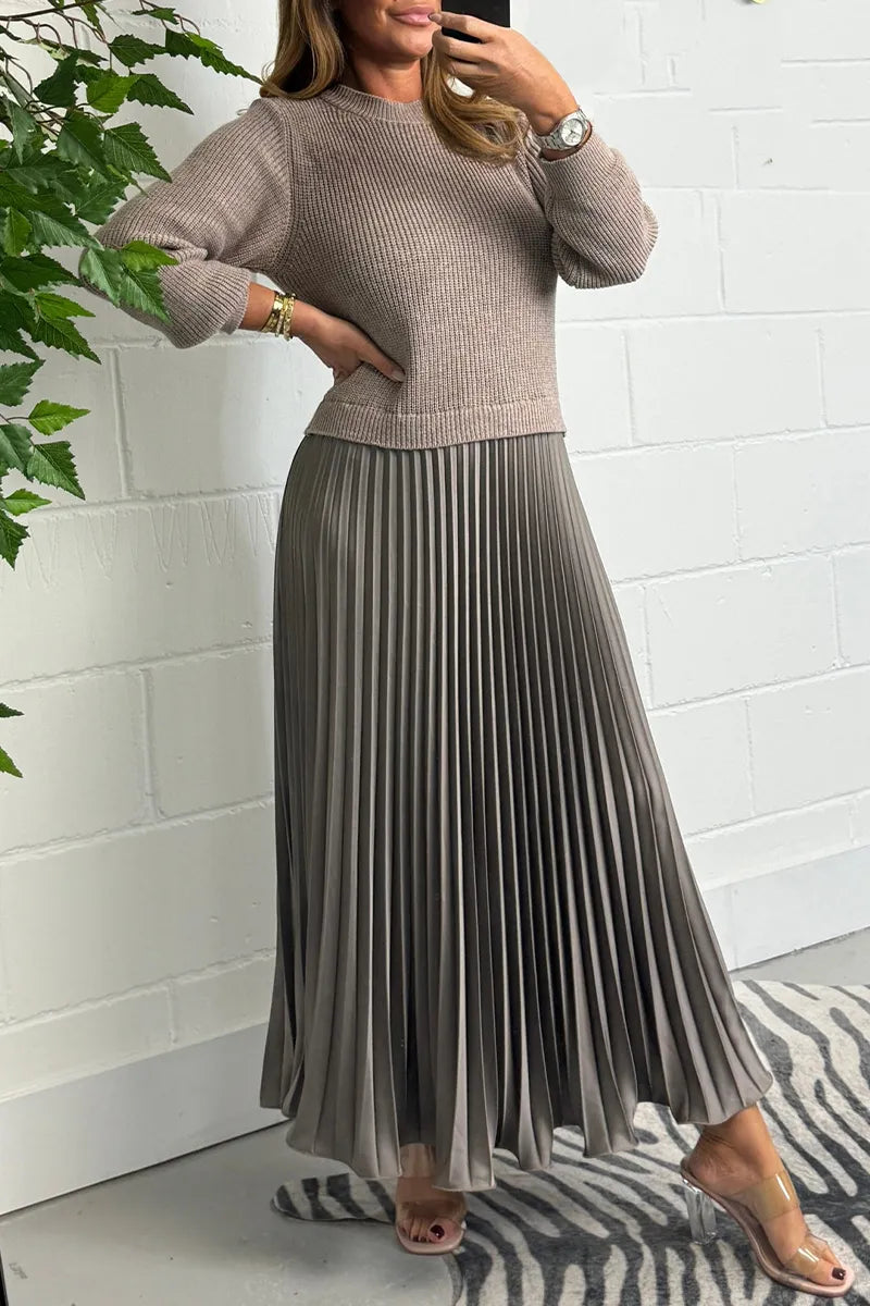 Laura | Damen Strickkleid Midi für Festliche Anlässe